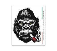 4R Quattroerre.it Adhesivo Gorilla con cigarro para Coche, Moto, Casco, Fabricado en Italia, 13 x 16 cm