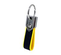 4R Quattroerre.it Llavero Elite Alfisti, carbono plateado holográfico con logotipo Alfa, amarillo, Talla única