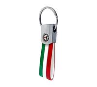 4R Quattroerre.it Llavero Elite Alfisti, carbono plateado holográfico con logotipo Alfa, Tricolor., Talla única