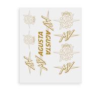 4R Quattroerre.it Pegatinas para MV Agusta - Set 9 Stickers, Resistentes al Agua y Rayos UV, Made in Italy, Licencia Oficial, Hoja 240 x 200 mm (Oro)