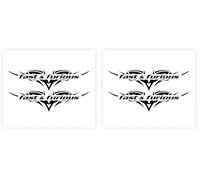 4R Quattroerre.it Pegatinas pretroqueladas para Coche rápido y furioso, Color Negro, 14 x 16 cm (Paquete de 2)