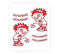 4R Quattroerre.it Villa D '15706 Pegatinas Recortadas en Forma supersagomati para Coche Italian Bike, Derecho E Izquierdo, Rojo, 10 x 12 cm