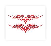 4R Quattroerre.it Villa D '15731 Pegatinas Recortadas en Forma supersagomati para Coche Tipo Fast & Furious, Rojo, 10 x 12 cm