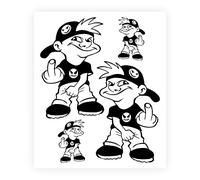 4R Quattroerre.it Villa D '15755 Pegatinas Recortadas en Forma supersagomati para Coche pícaro, Negro, 10 x 12 cm