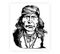 4R Quattroerre.it Villa D '15866 Pegatinas Recortadas en Forma supersagomati para Coche Geronimo, Negro, 10 x 12 cm