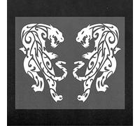 4R Quattroerre.it Villa D '15881 Pegatinas Recortadas en Forma supersagomati para Coche Pantera, Derecho E Izquierdo, Color Blanco, 10 x 12 cm