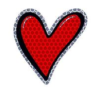 4R Quattroerre.it Villa D '6066 Adhesivos Sticker Corazón Reflectante, 10 x 12 cm