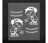 4R Quattroerre.it Villa D 'Adhesivos Recortadas en Forma supersagomati para Coche italianbike, Derecho E Izquierdo, Color Blanco, 10 x 12 cm, 15708