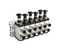 4R210-08 2F-10F Manual Valve 2 Way 5 Position Push And Pull Pneumatic Switch Of Directional Combination Manifold(8 in 6 out)