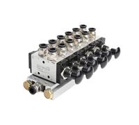 4R210-08 2F-10F Válvula manual de 2 vías y 5 posiciones, pulsador y tirador, interruptor neumático de válvula direccional, colector de válvulas combinadas(9 Stations)