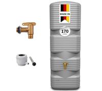 4rain Quadro Set Completo depósito Mural de Agua de Lluvia 170 L Gris | hormigón In rifo de plástico y conexión al bajante