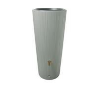 4rain Vaso Decor 2en1 Barril para Agua de Lluvia plantable 220 L | Agave In rifo de Salida de plástico y conexión al bajante