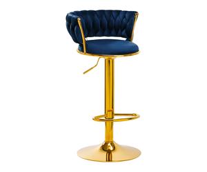 4Rico Bar Hocker QS-B313a Terciopelo azul marino