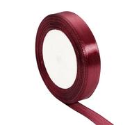 4roll (25 Yards/roll) Wine Red Single Face Satin Ribbon Gift Wrapping Christmas Apparel Sewing Fabric para Envolver Regalos Navidad Fiestas(15mm)