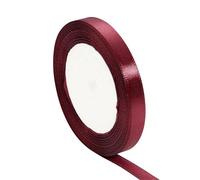 4roll (25 Yards/roll) Wine Red Single Face Satin Ribbon Gift Wrapping Christmas Apparel Sewing Fabric para Envolver Regalos Navidad Fiestas(10mm)