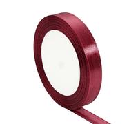 4roll (25 Yards/roll) Wine Red Single Face Satin Ribbon Gift Wrapping Christmas Apparel Sewing Fabric para Envolver Regalos Navidad Fiestas(12mm)