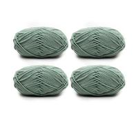 4Rolles Hilo de algodón de leche suave para el ganchillo y el punto 50g / 1.76oz Skeins Hielo de bebé para principiantes Amigurumi DIY Artesanías Mini Proyecto