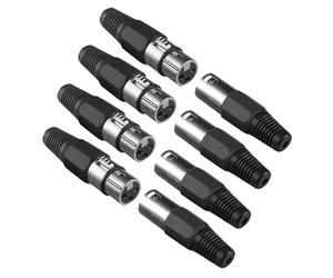 4set Conectores Xlr 3 Pines Conector Xlr Macho y Hembra Adaptador Canon Cable para Dmx iluminación, Cabezal Xlr para Cable de Señal Dmx Luces Escenario o Cable Xlr Enchufe de Micrófono y Altavoces