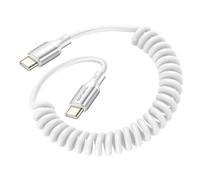 4smarts, Cable USB-C a USB-C 240W 480 Mb/s Espiral retráctil de 12 a 50 cm