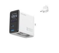 4smarts Cargador GaN Flex Screen AI 100W 2 USB-C + 1 USB-A, color blanco