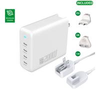 4smarts Flex Pro Cargador de sobremesa 200W 4x USB-C + Adaptador de viaje para todo el mundo