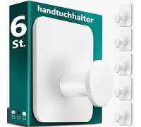 4smile Colgador toalleros de baño sin taladro - set de 5, acero inox - ganchos adhesivos para pared, perchas autoadhesivo fuertes para baño cocina albornoz trapos, Blanco