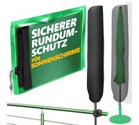 4smile Funda protectora para sombrilla de 2 m de diámetro / 2 m x 1,25 m - Funda de poliéster para sombrilla resistente a la intemperie, resistente, cubierta para sombrilla estándar, color negro