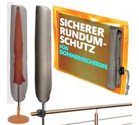 4smile Funda protectora para sombrilla de 2 m de diámetro / 2 m x 1,25 m - Funda de poliéster para sombrilla resistente a la intemperie, resistente, cubierta de sombrilla estándar, color marrón