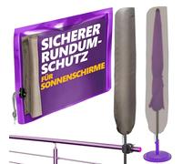 4smile Funda protectora para sombrilla - Funda impermeable para sombrilla de 2 m de diámetro / 2 m x 1,25 m - Funda resistente de poliéster para sombrilla, cubierta para sombrilla, color topo