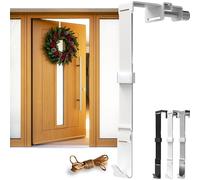 4smile Gancho para corona de puerta, color blanco, estable y sin arañazos, gancho para puerta exterior, fijación flexible para corona de puerta, soporte duradero para puerta exterior