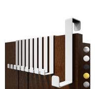 4smile Ganchos para puerta para colgar - Juego de 10 unidades, color blanco - ganchos sólidos para toda la vivienda, ganchos flexibles para colgar, barra de ganchos para puerta resistente, perchero