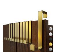 4smile Ganchos para puerta para colgar - Juego de 10 unidades, color dorado - Perchero de acero inoxidable para toda la vivienda, ganchos flexibles para colgar, barra de ganchos para puerta