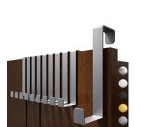 4smile Ganchos para puerta para colgar - Juego de 10 unidades, color gris - Ganchos sólidos para toda la vivienda, ganchos flexibles para colgar, barra de ganchos para puerta resistente, perchero de