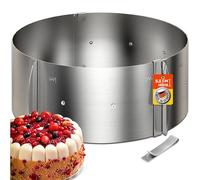 4smile Molde para tarta - Tartas de ensueño para cualquier ocasión - Molde redondo de acero inoxidable ajustable mediante pinzas - Altura: 8,5 cm - Made in Germany