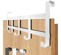 4smile Perchero de Puerta - Colgador de Puerta de Acero Inoxidable Blanco para Colgar Universal, Ahorra Espacio - Colgador de Entrada para Colgar, Gancho para Entrada sólido para Colgar