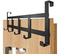 4smile Perchero de puerta - Colgador de puerta de acero inoxidable negro para colgar universal, ahorra espacio - Colgador de entrada para colgar, gancho para entrada sólido para colgar