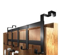 4smile Perchero de puerta para colgar en el interior, color negro para puerta trasera, con almohadillas antideslizantes y de fieltro, ganchos para que ahorran espacio