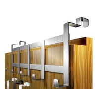 4smile Perchero de puerta para colgar en el interior, perchero de puerta de acero inoxidable para entrada trasera, gancho de ahorro de espacio, gancho interior con almohadillas
