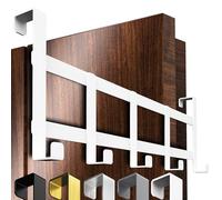 4smile Perchero para puerta - Colgador de puerta de acero inoxidable blanco universal para colgar ahorro, colgador para entrada para colgar, gancho para entrada sólido para colgar