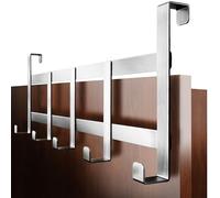 4smile Perchero para puerta con 5 ganchos para puerta, fabricado en Alemania, de acero inoxidable, crea orden y aporta espacio de almacenamiento adicional.