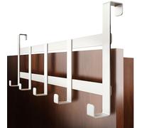 4smile Perchero para puerta - Perchero de puerta de acero inoxidable blanco universal para colgar ahorro, perchero para puerta para colgar, gancho para puerta sólido para colgar