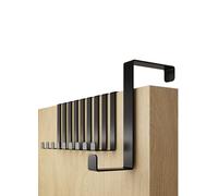 4smile perchero puerta - 10 piezas ganchos negros con almohadillas de fieltro - colgador versátil para el hogar - percha puerta