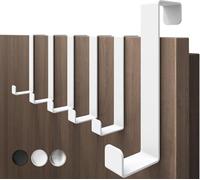 4smile Soportes para puerta para colgar, juego de 6 unidades - Ganchos blancos para colgar en la entrada, soportes flexibles para colgar, ahorro de espacio - robusto perchero, barra de gancho