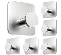 4smile Toallero sin taladrar en juego de 6 ganchos adhesivos de acero inoxidable MZ
