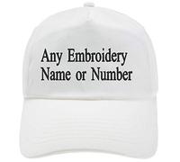 4sold Bordado Personalizado Gorra Infantil Fuente Girly Kids Sombrero Personalizado Sombrero Niños Personalizado Niños Niñas Sombreros (White)