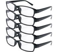 4sold Gafas de Lectura Presbicia Vista Cansada - (Pack 5) Graduadas fde 0.5 a 4.00 Dioptrías Montura de Pasta Azul Marrón Negra Carey Diseño Moda Hombre Mujer Unisex Lentes de Aumento (Black, 2.5)