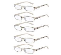 4sold Gafas de Lectura Presbicia Vista Cansada - (Pack 5) Graduadas fde Dioptrías Montura de Pasta Azul Marrón Negra Carey Diseño Moda Hombre Mujer Unisex Lentes de Aumento