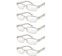 4sold Gafas de Lectura Presbicia Vista Cansada - (Pack 5) Graduadas fde Dioptrías Montura de Pasta Azul Marrón Negra Carey Diseño Moda Hombre Mujer Unisex Lentes de Aumento