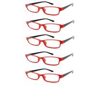 4sold Gafas de Lectura Presbicia Vista Cansada - (Pack 5) Graduadas fde Dioptrías Montura de Pasta Azul Marrón Negra Carey Diseño Moda Hombre Mujer Unisex Lentes de Aumento