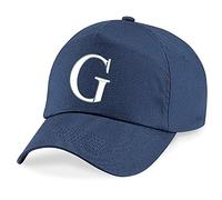 4sold - Gorra de béisbol para niño, verano, de algodón, de calidad, alfabeto de la A a la Z, ajustable, color azul marino Azul G Talla única